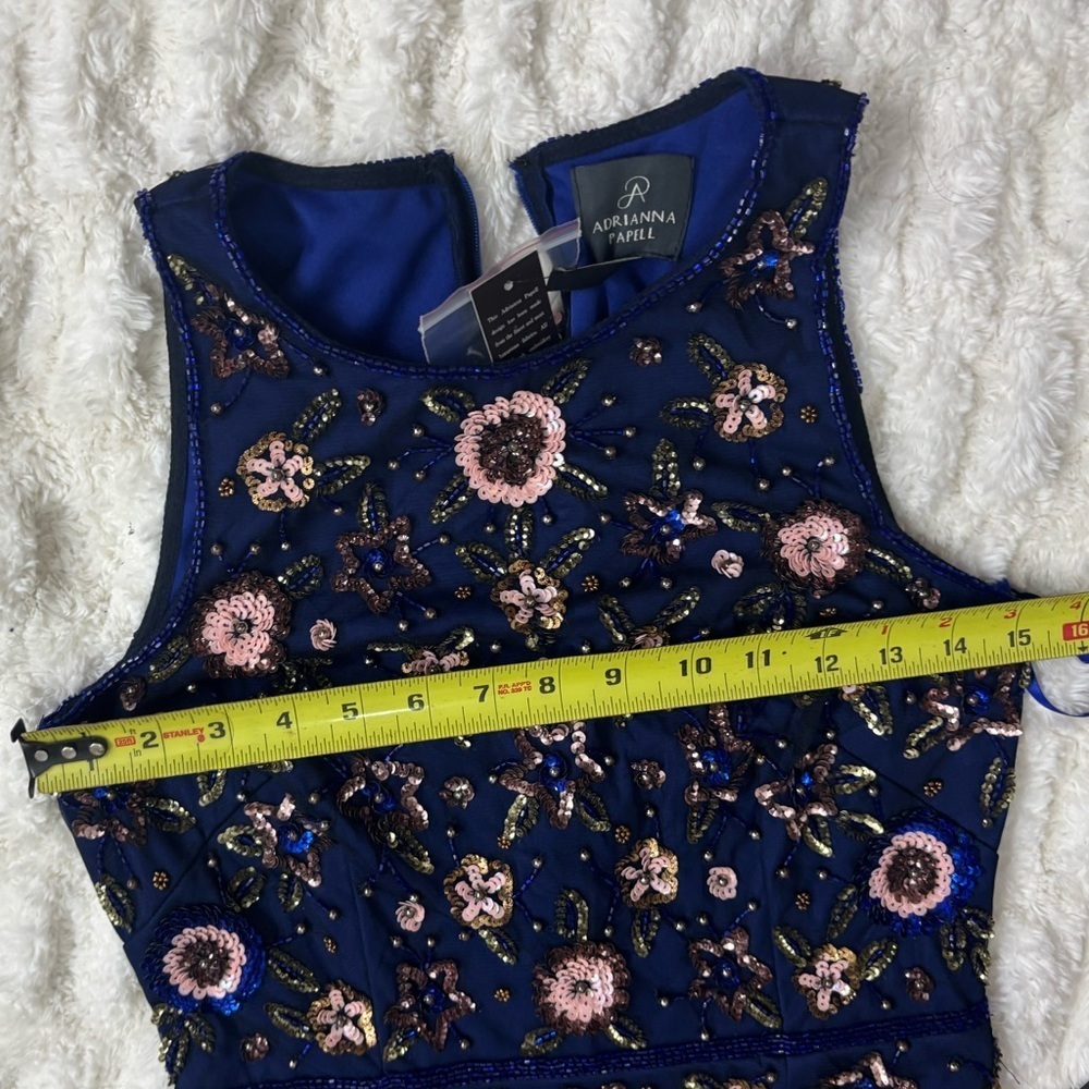 NWT ADRIANNA PAPELL Womens Floral Beaded Short Dress - Picture 16 of 16